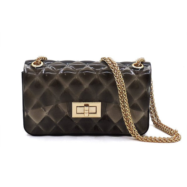 Women's Quilt Embossed Multi Color Jelly Shoulder Bag