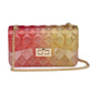 Women's Quilt Embossed Multi Color Jelly Shoulder Bag