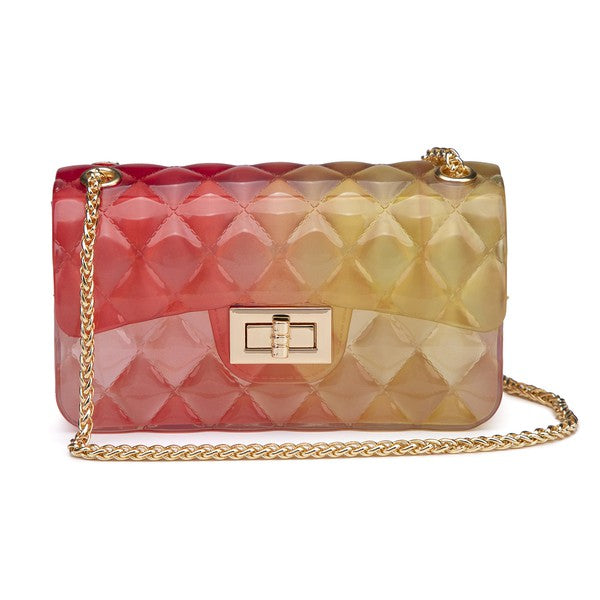 Women's Quilt Embossed Multi Color Jelly Shoulder Bag