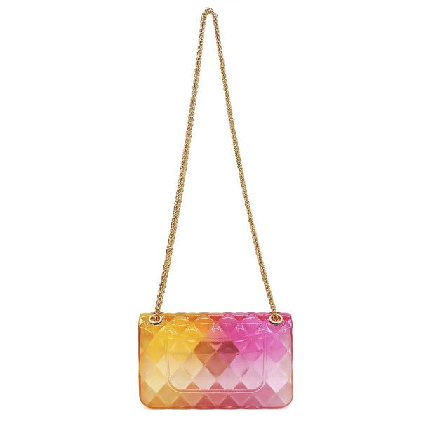 Women's Quilt Embossed Multi Color Jelly Shoulder Bag