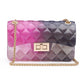 Women's Quilt Embossed Multi Color Jelly Shoulder Bag