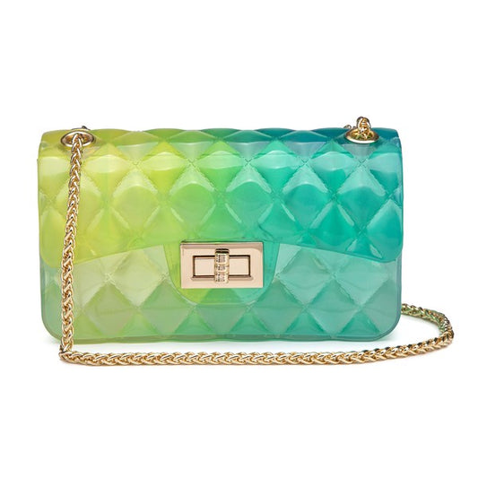 Women's Quilt Embossed Multi Color Jelly Shoulder Bag