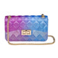 Women's Quilt Embossed Multi Color Jelly Shoulder Bag