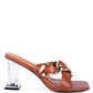 Women's WANDY CLEAR HEEL CHAIN DETAIL SANDALS