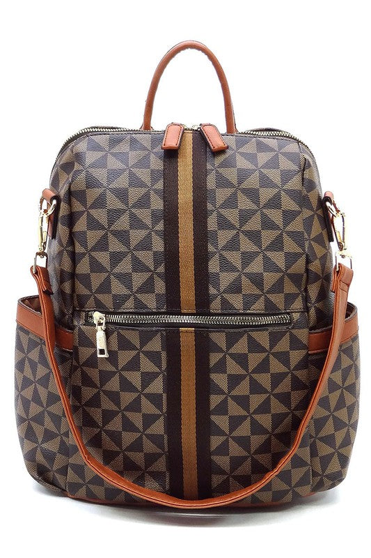 Women's PM Monogram Striped Convertible Backpack