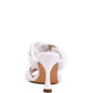 GLAM GIRL TWISTED STRAP SPOOL HEELED SANDALS