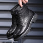 Men's Vintage Fleece-lined Leather Boots Outdoor Keep Warm