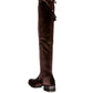 Women's RUMPLE Velvet Over The Knee Clear Heel Boots