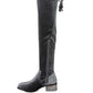 Women's RUMPLE Velvet Over The Knee Clear Heel Boots