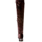 Women's RUMPLE Velvet Over The Knee Clear Heel Boots