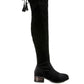 Women's RUMPLE Velvet Over The Knee Clear Heel Boots