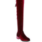 Women's RUMPLE Velvet Over The Knee Clear Heel Boots