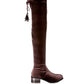 Women's RUMPLE Velvet Over The Knee Clear Heel Boots