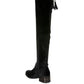 Women's RUMPLE Velvet Over The Knee Clear Heel Boots