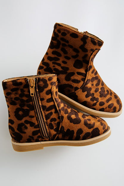 Girl's Leopard Zip Boots Kids to Tween