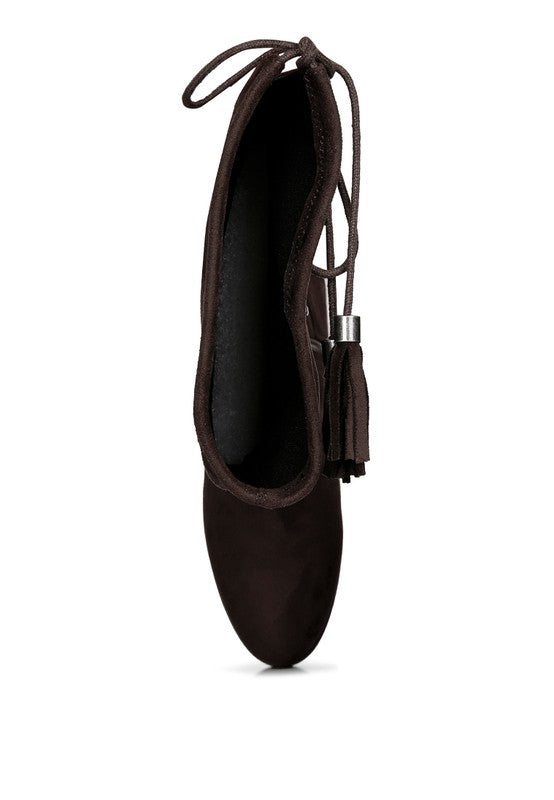 Women's Francesca Tassels Detail Short Heel Calf Boot
