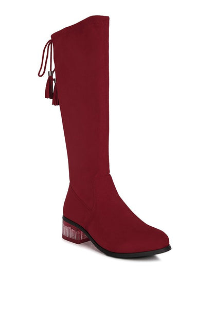Women's Francesca Tassels Detail Short Heel Calf Boot