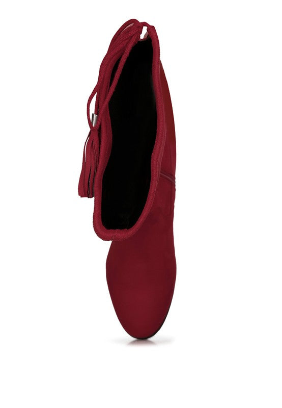 Women's Francesca Tassels Detail Short Heel Calf Boot