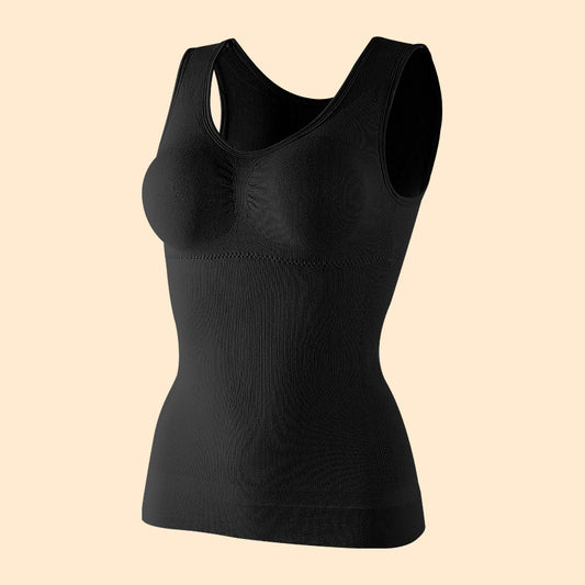 Women's Abdomen Sculpting Double Layer Tank Top With Built-in Bra