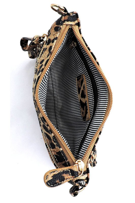 Women's Leopard Clutch & Cross Body Bag