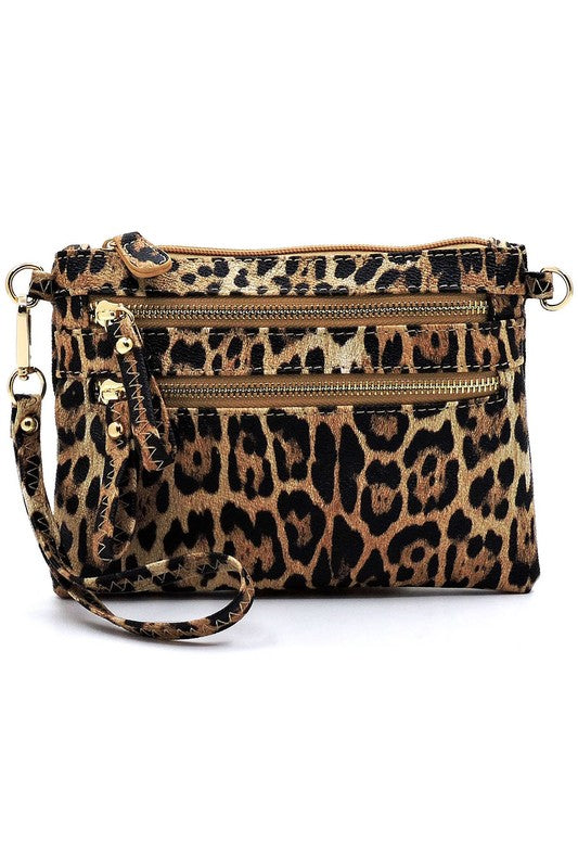 Women's Leopard Clutch & Cross Body Bag