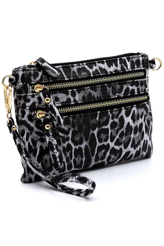 Women's Leopard Clutch & Cross Body Bag