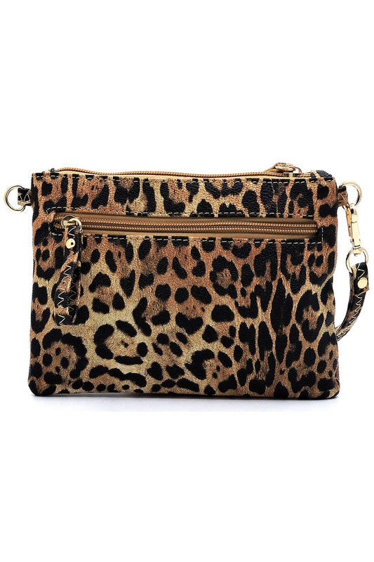 Women's Leopard Clutch & Cross Body Bag