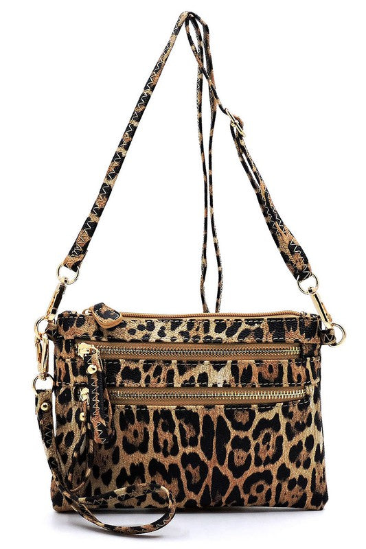 Women's Leopard Clutch & Cross Body Bag