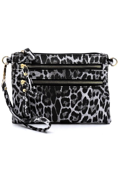 Women's Leopard Clutch & Cross Body Bag