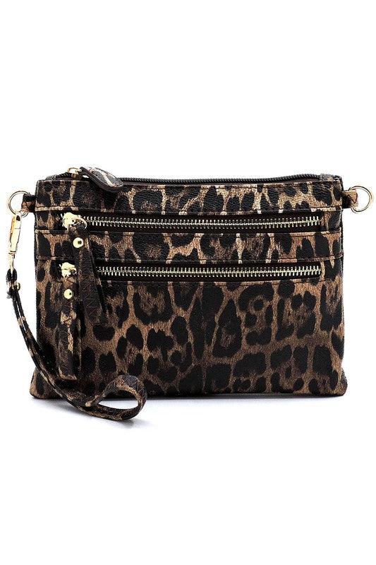 Women's Leopard Clutch & Cross Body Bag