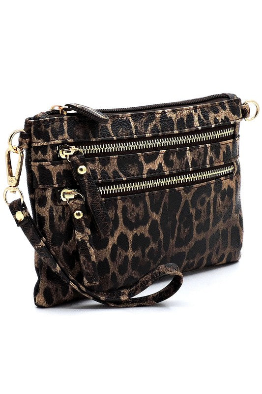 Women's Leopard Clutch & Cross Body Bag