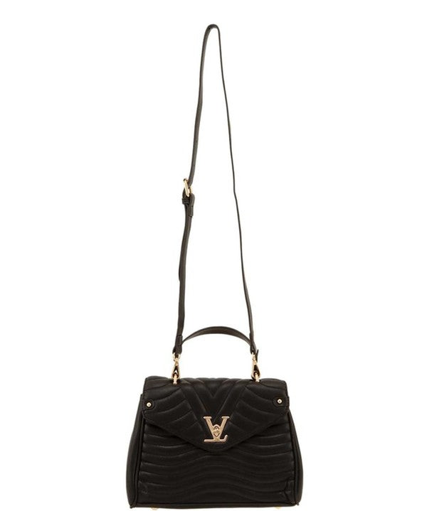 Women's V Accent Crossbody Bag with Handle