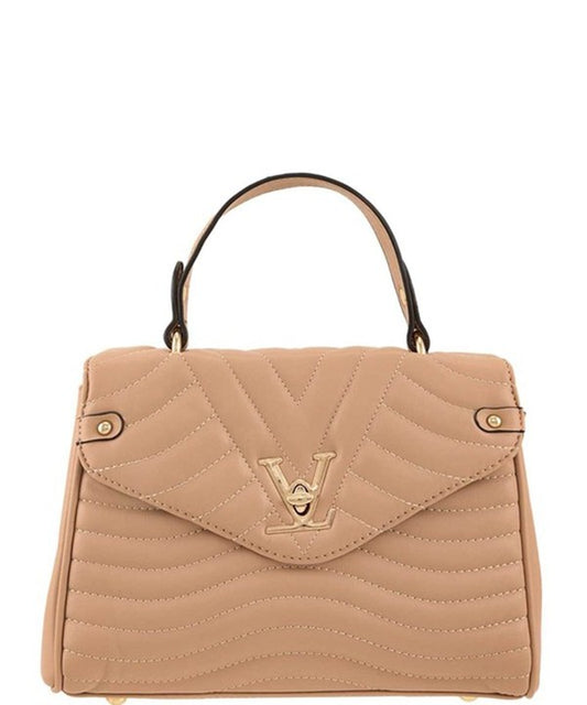 Women's V Accent Crossbody Bag with Handle