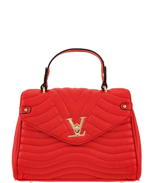 Women's V Accent Crossbody Bag with Handle