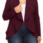 Women's Plus Casual Solid Open Front jacket blazer