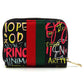 Women's Multi Graffiti Print Queen Bee Stripe Wallet
