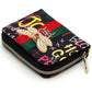 Women's Multi Graffiti Print Queen Bee Stripe Wallet