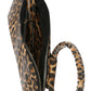 Women's Leopard Cuff Handle Tassel Wristlet Clutch