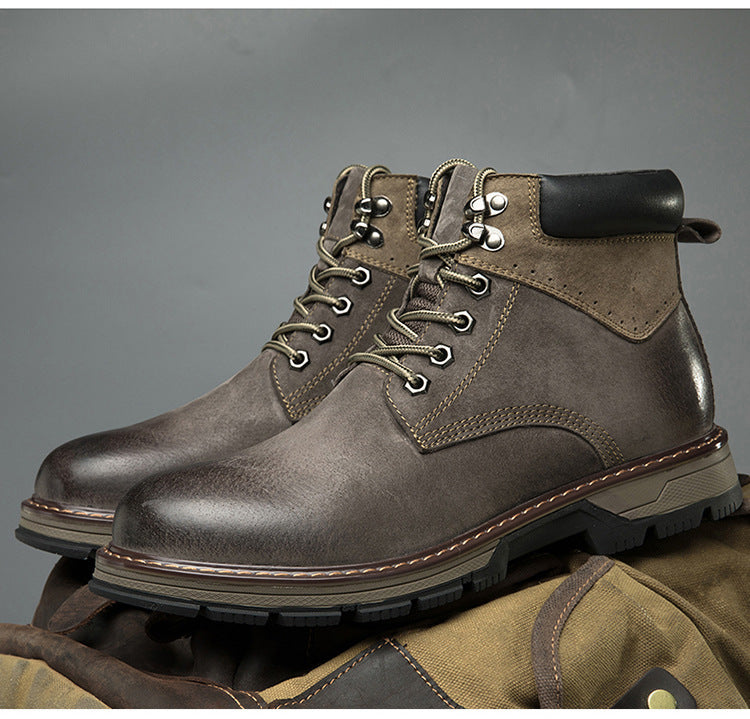 Men's Leather High Top British Boots