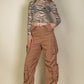 Women's Flap Pockets Drawstring Ruched Parachute Pants