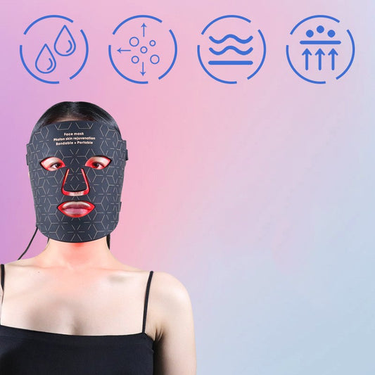 COMPARE TO OMNILUX Led Silicone Mask Instrument Photon Rejuvenation Large Row Lamp 7 Color Red Blue Spectrometer
