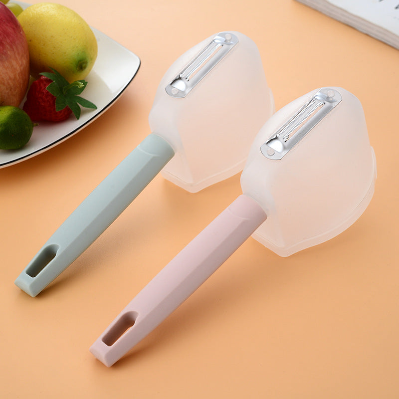 Handle Fruit Vegetable Stainless Steel Kitchen Peeler Gadget with Cup