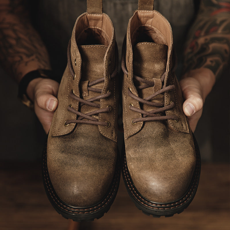 Men's Retro Workwear Mid-top British Boots