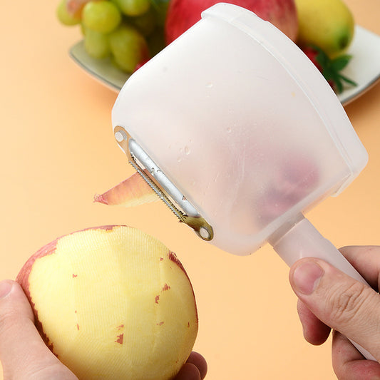Handle Fruit Vegetable Stainless Steel Kitchen Peeler Gadget with Cup