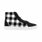 Men's Black And White Buffalo Plaid - High Top Sneakers