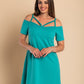 Elegant Strappy Cold Shoulder Short Sleeve Mini Dress Cecina, Mint