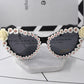 Rhinestone flower sunglasses