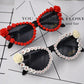 Rhinestone flower sunglasses