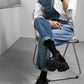 Men's Retro Denim Splicing Design Shirt