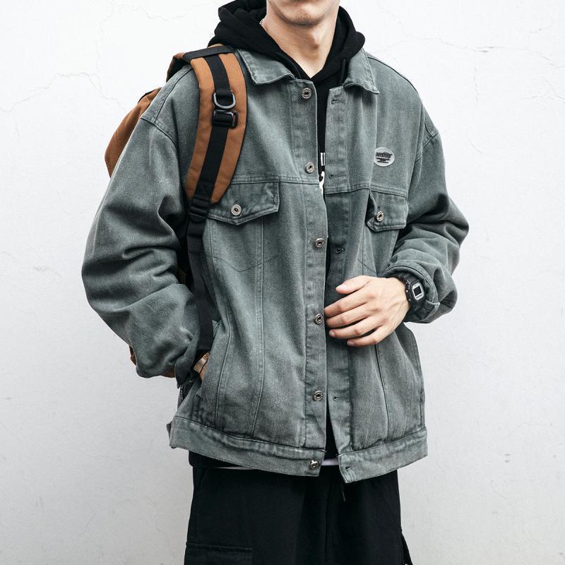 Men's Hooded Casual Retro Denim Jacket